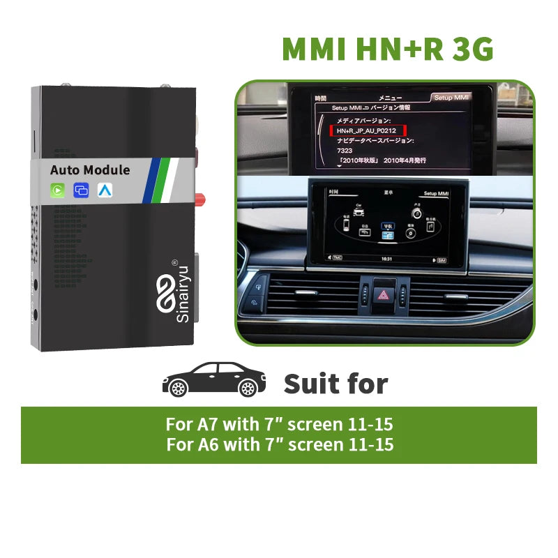 Sinairyu Wireless Auto Smart Box For Audi A6 A7 S6 S7 RMC 2011-2018 Support Carplay Android Auto Connect Mirrorlink AHD Camera