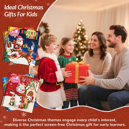 1PCS Stickers Paint Book For Grils Christmas Gift Christmas Tree Snowman Stickers By Number For Outgoing Travel Kids Stationery