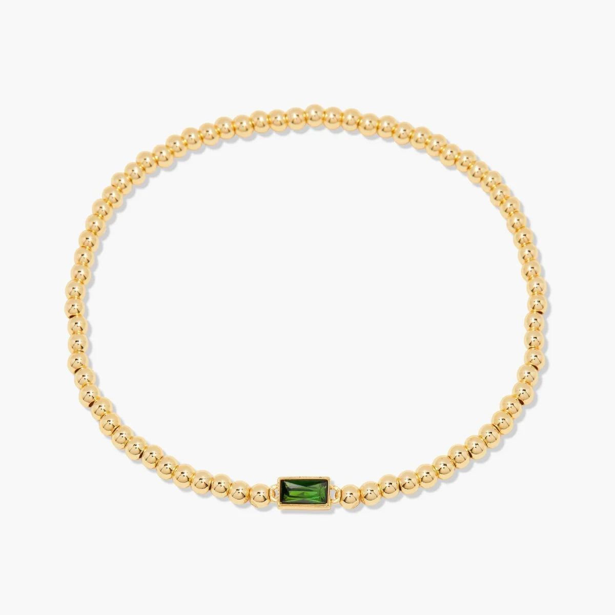 Minimalist style twelve month birthstone women's bracelet, stainless steel, electroplated 18K gold color protection