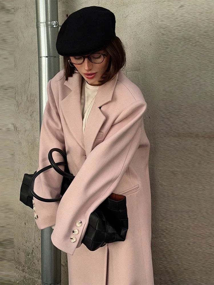 Single Breasted Women 's Winter Jacket Elegant Laple Pockets Thicken Full Sleeve Coats Female 2025 Autumn Winter Woman clothes