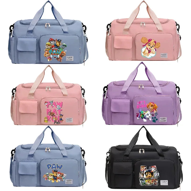 Paw Patrol Gym Bag Large Capacity Cute Cartoon Chase Skye Sports Tote Shoulder Bags Shoes Clothes Trip Excursion Packet Gifts