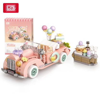 Food Cart Building Block Toy Street View 294pcs Building Bricks Set Include Ice Cream BBQ Station Toy Xmas for Adults with Box