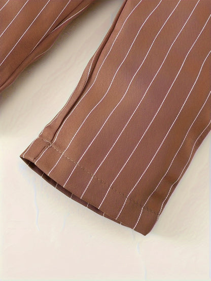 Spring   And   Autumn  1-6  Years  Old  Cool  Boys  Shirt   Striped   Trousers   Gentleman's   Suit
