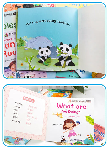 Kids 60 Pocket Books Set English Words Learning Book Enlightenment of Early Childhood Teaching Aids Bedtime Reading Montessori