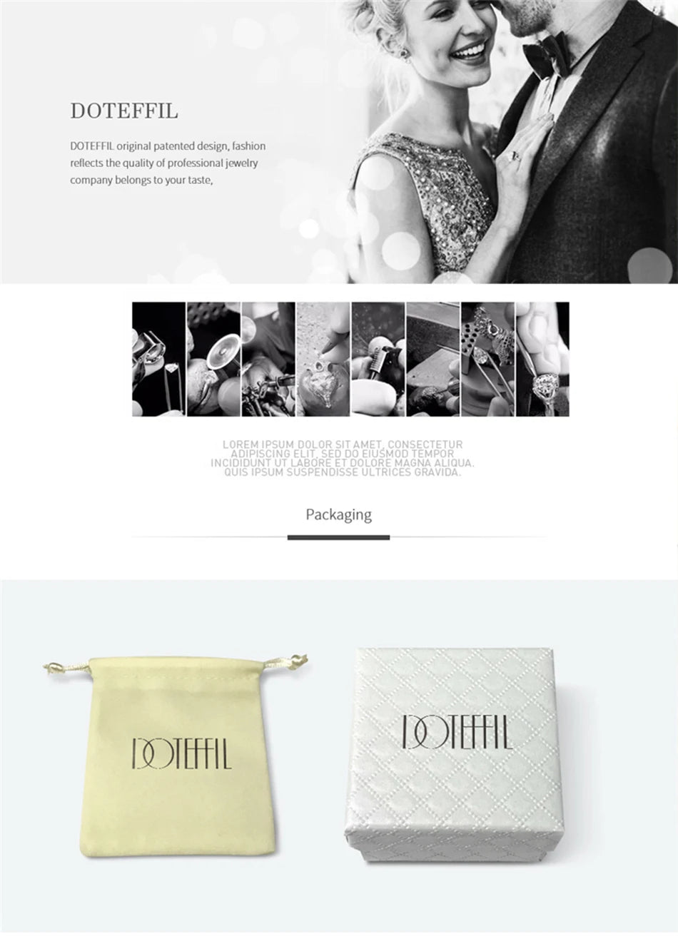 DOTEFFIL Heart Purple Blue AAA Zircon Bracelet 925 Sterling Silver For Women Jewelry Engagement Party Christmas Gift