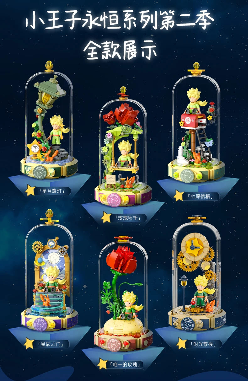 Le Petit Prince Building Blocks Rose Eternal Dream Scene Assembly Toys Model Ornaments Building Blocks Children Gifts
