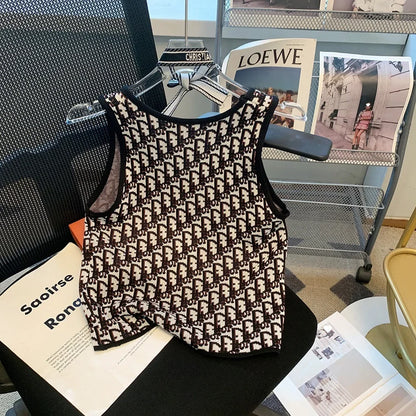 Summer New Bow Outer Wear Spandex Tank Top Strapless Top For Women Fashion Sensibility Niche Knittank Vest