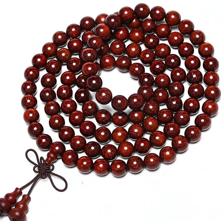 African Lobular Red Sandalwood Beads Zambia Red Sandalwood Hand String 8mm 108 Rosary Beads Men's and Women's Bracelet Wholesale