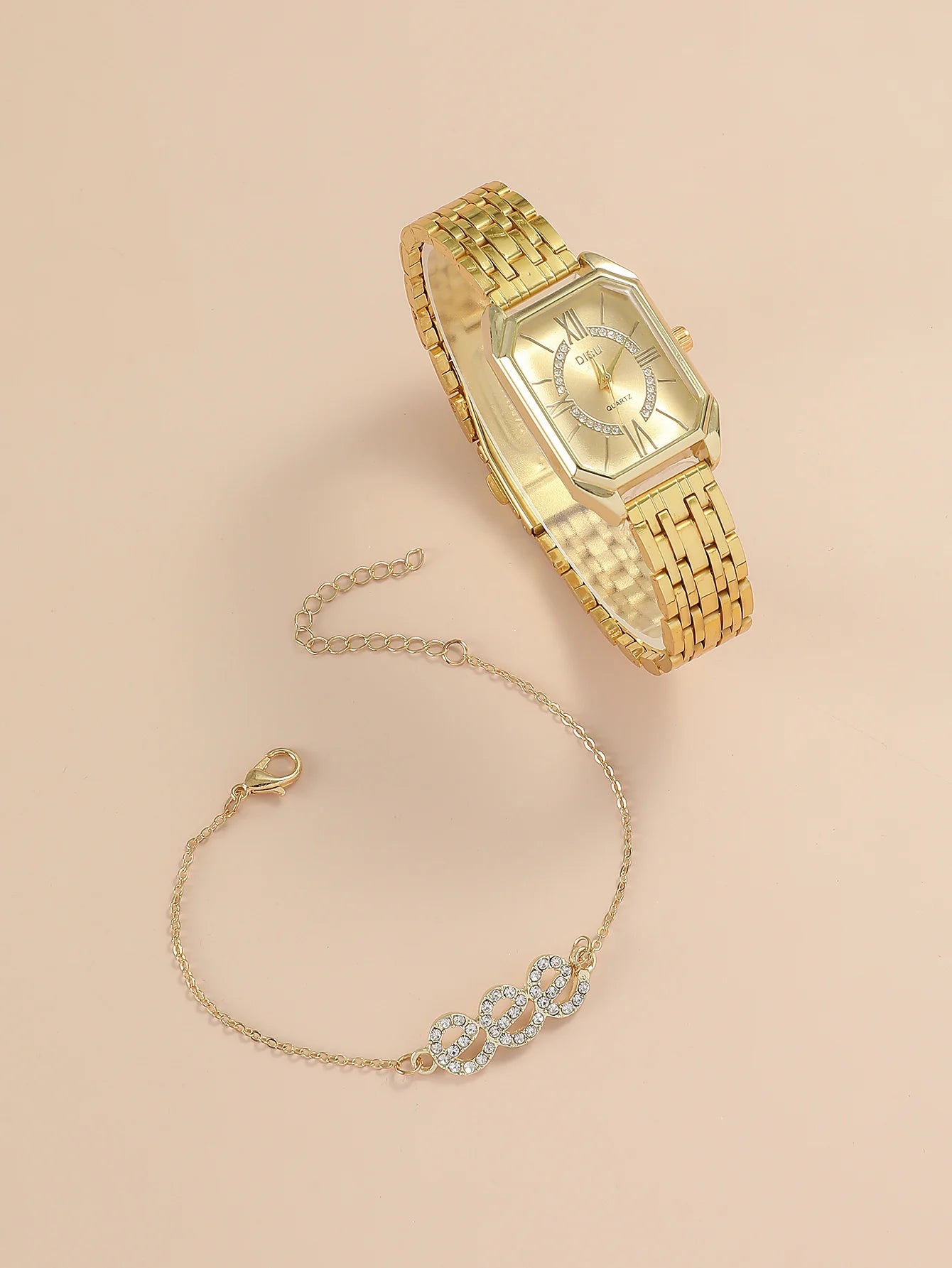 A Classic Fashion Women's Business Quartz Watch. Stainless Steel Strap With Square Dial. For Daily Life