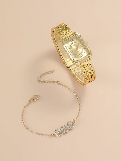 A Classic Fashion Women's Business Quartz Watch. Stainless Steel Strap With Square Dial. For Daily Life