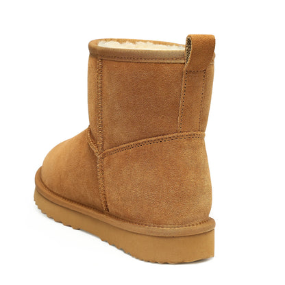 Evshine Winter Mini Snow Boots For Women Plush Lined Warm Suede Snow Boots Comfy Fuzzy Boots Fur Home Ankle Boots Lady Snow Boot