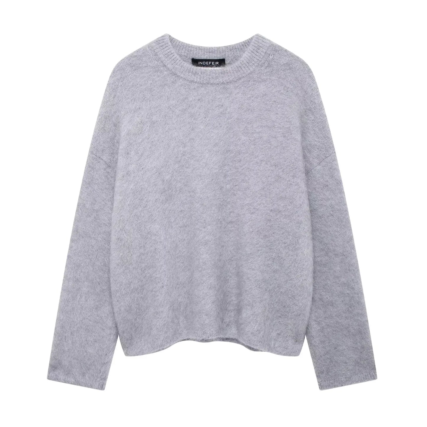 HH Autumn Sweater For Women Fashion Vintage Wine Red Knitted Pullover Long Sleeve O Neck Sweatshirt High Street Knitwear Top