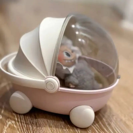 Labubu Baby Stroller Mokoko Storage Box Doll Decor Labubu Space Module Doll Sleep Cradle Cart Dolls Bed Furniture Accessories
