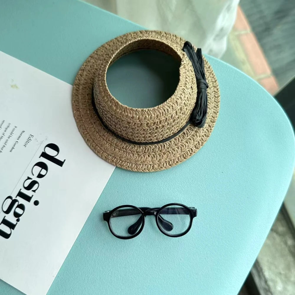 Clothes For Labubu 17cm Outfit Accessories for The Monster Korea Kpop Labubu Idol V1 V2 V3 Clothing GD K-Pop Cool Suit Straw Hat