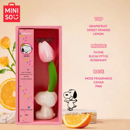 Miniso Snoopy Joint Flameless Home Fragrance Room Flameless Freesia Jasmine Fragrance Oil Diffuser Stick Home Room Air Freshener