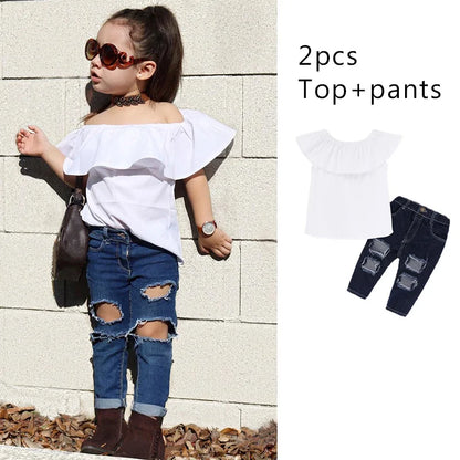 Children Sets for Girls Fashion 2025 New Style Girls Suits for Children Girls + Headband 3pcs. Set Cute Girls