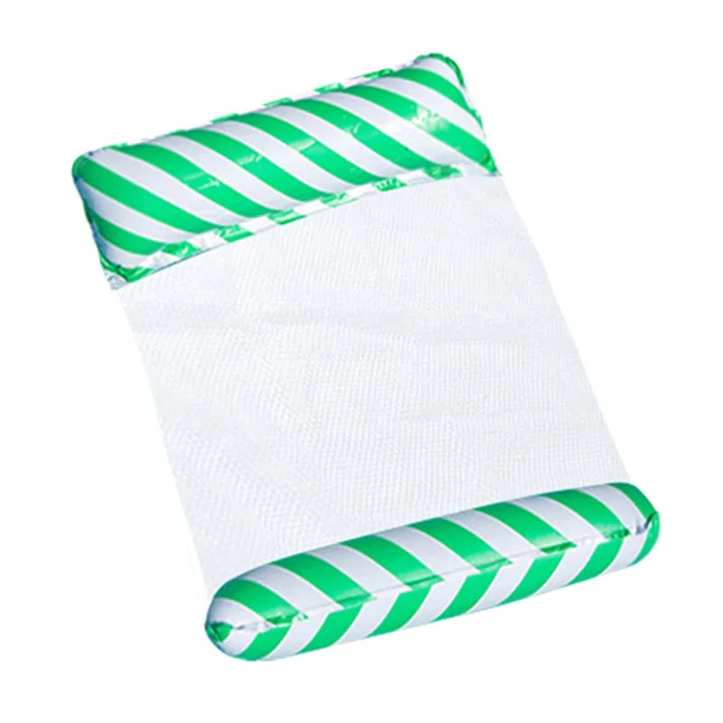 Foldable Floating Water Hammock Float Lounger Inflatable Pool Mat Floating Bed Chair Swimming Air Mattress Pool Accessories