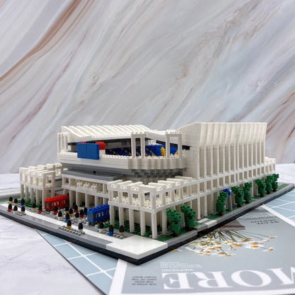 Madrid Style Soccer Stadium Model Micro Mini Diamond Block Kit Kids Adult Assemble Barcelona Football Field Brick Set Puzzle Toy