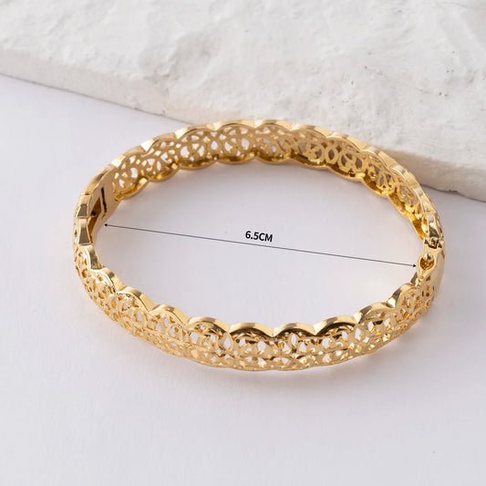 LUIZADA New Vintage Indian Women'S Bracelet African Wedding Luxury Gold Plated Bride Exquisite Lucky Bangle Jewelry