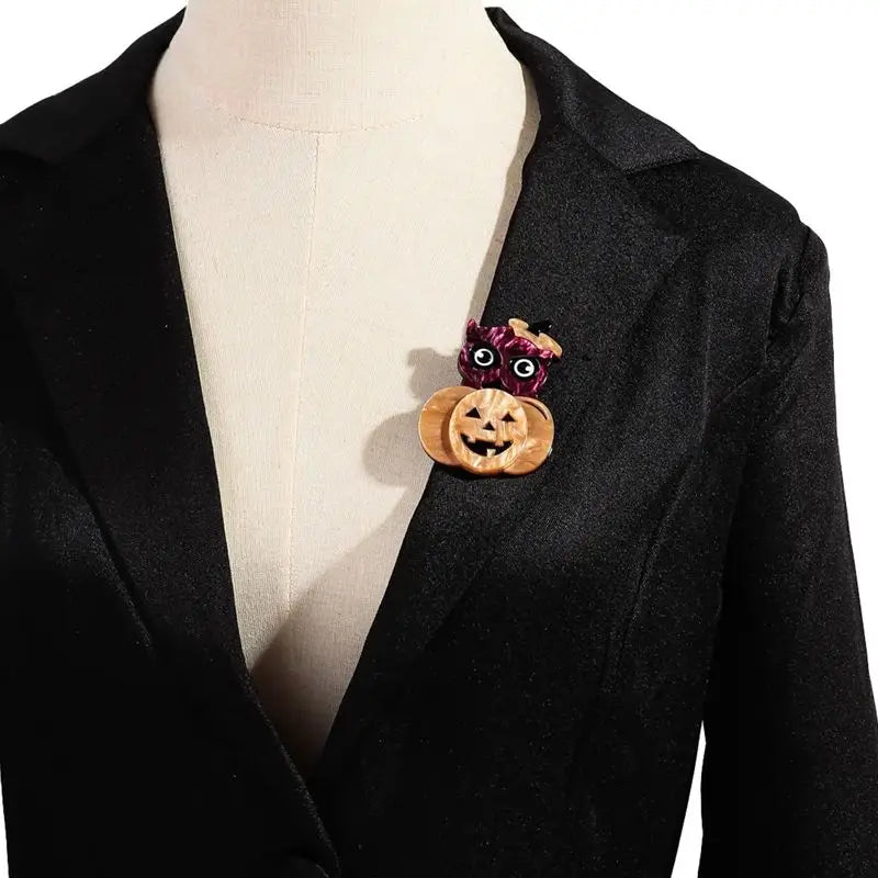 EtherealBe bat and pumpkin lapel pins Halloween for festive costume and accessory styling