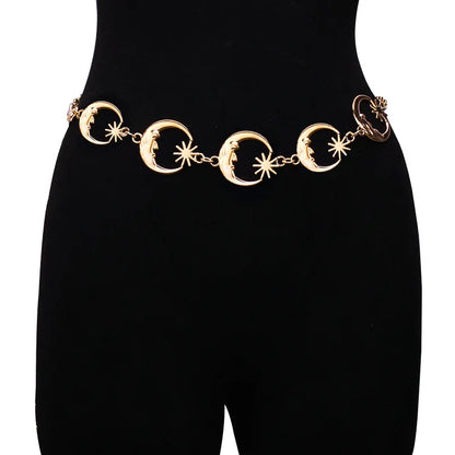 Punk Hip Hop Style All-match Waist Chain Sun Vintage Metal Womans Belt For Dress Vintage High Waist Chain Belt for Women