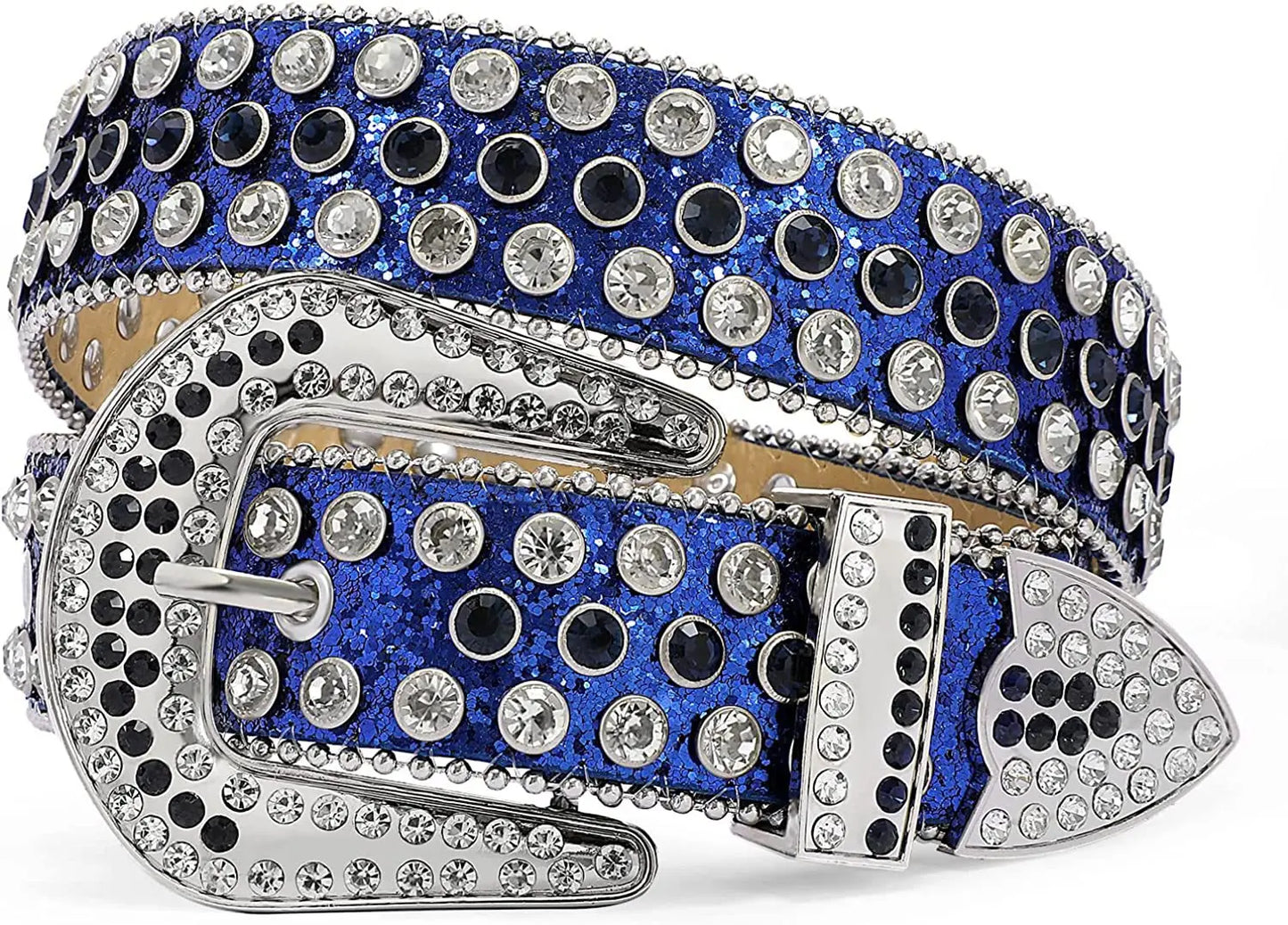 Decorative Women's Belt BB Simon Diamond Fashion Western Belt Full Diamond Embedding PU Wide Crystal Diamond Be