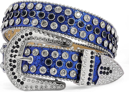 Decorative Women's Belt BB Simon Diamond Fashion Western Belt Full Diamond Embedding PU Wide Crystal Diamond Be