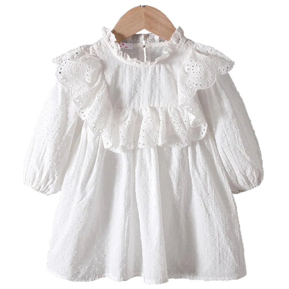 Spring fall toddler Girls' Baby Clothes Lace Long Sleeve Dress costume for infant Girls' Clothing 1-6 Year baby Birthday Dress