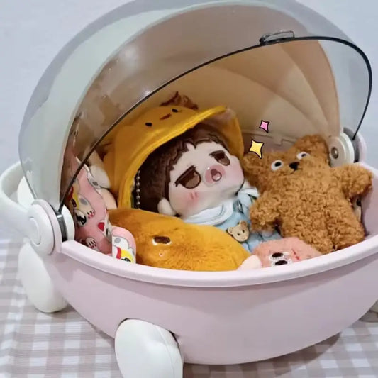 Labubu Baby Stroller Mokoko Storage Box Doll Decor Labubu Space Module Doll Sleep Cradle Cart Dolls Bed Furniture Accessories