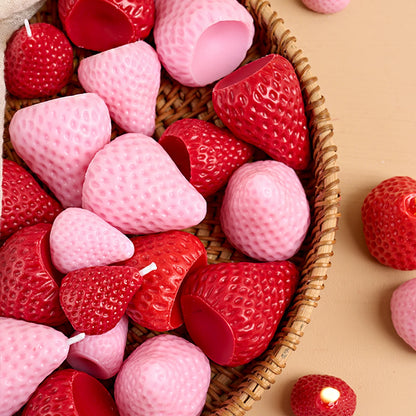 4Pcs Strawberry Shaped Silicone Candle Mold DIY Handmade Fruit Scented Candles Soap Craft Casting Molds Home Valentine's Day Dec