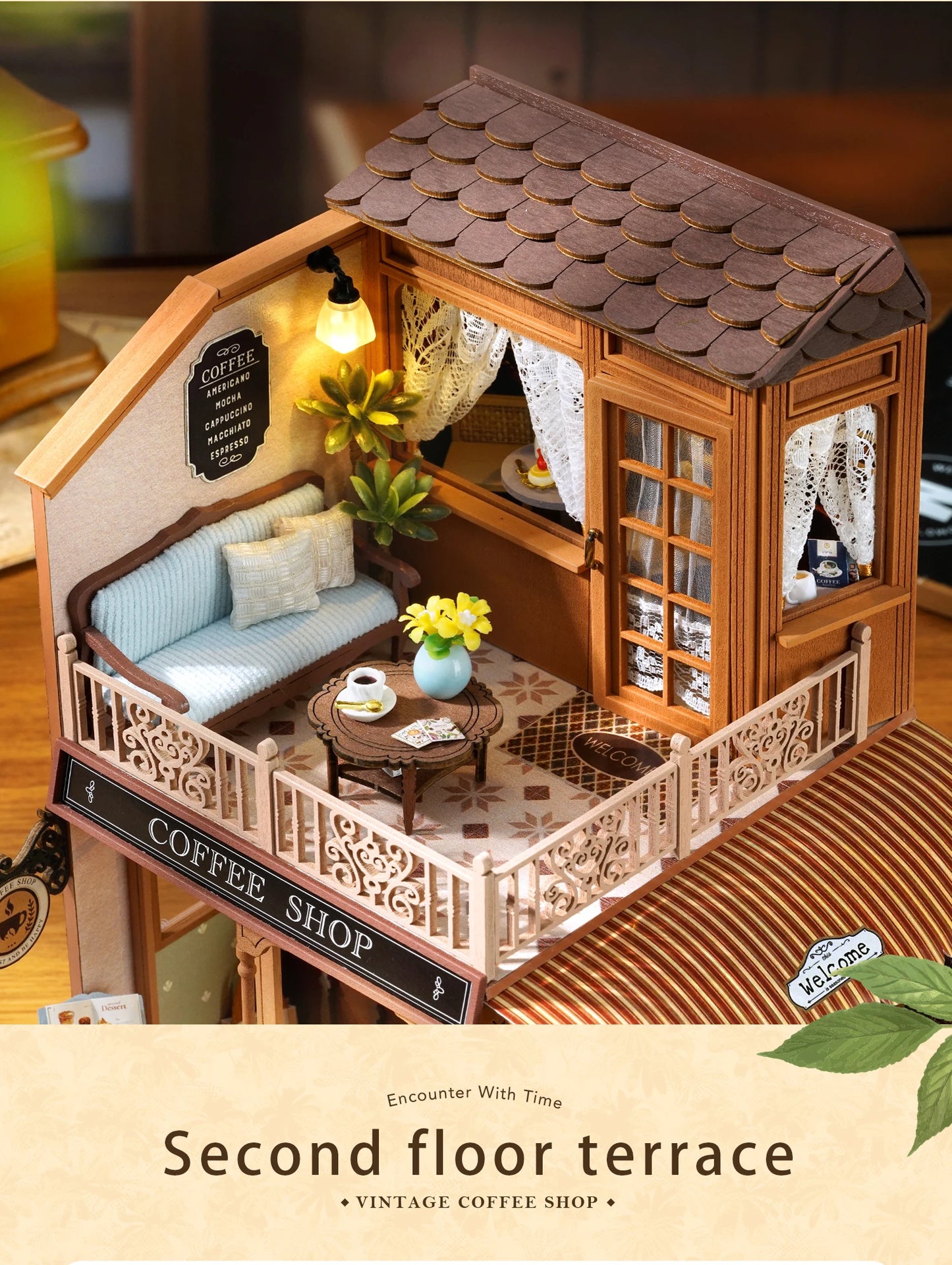 Handmade Wooden Miniature Doll House Kit 3D Puzzle Assembled Building Model Kit With LED Light DollHouses Toy For Christmas Gift