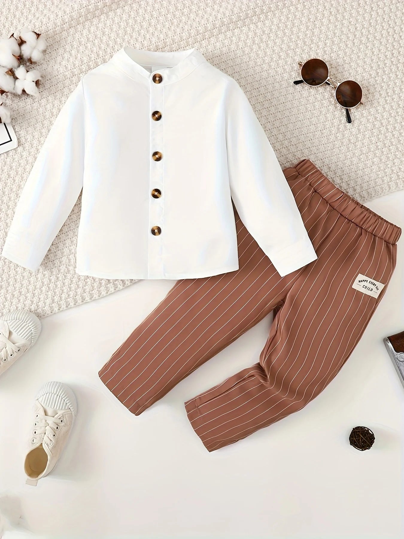 Spring   And   Autumn  1-6  Years  Old  Cool  Boys  Shirt   Striped   Trousers   Gentleman's   Suit