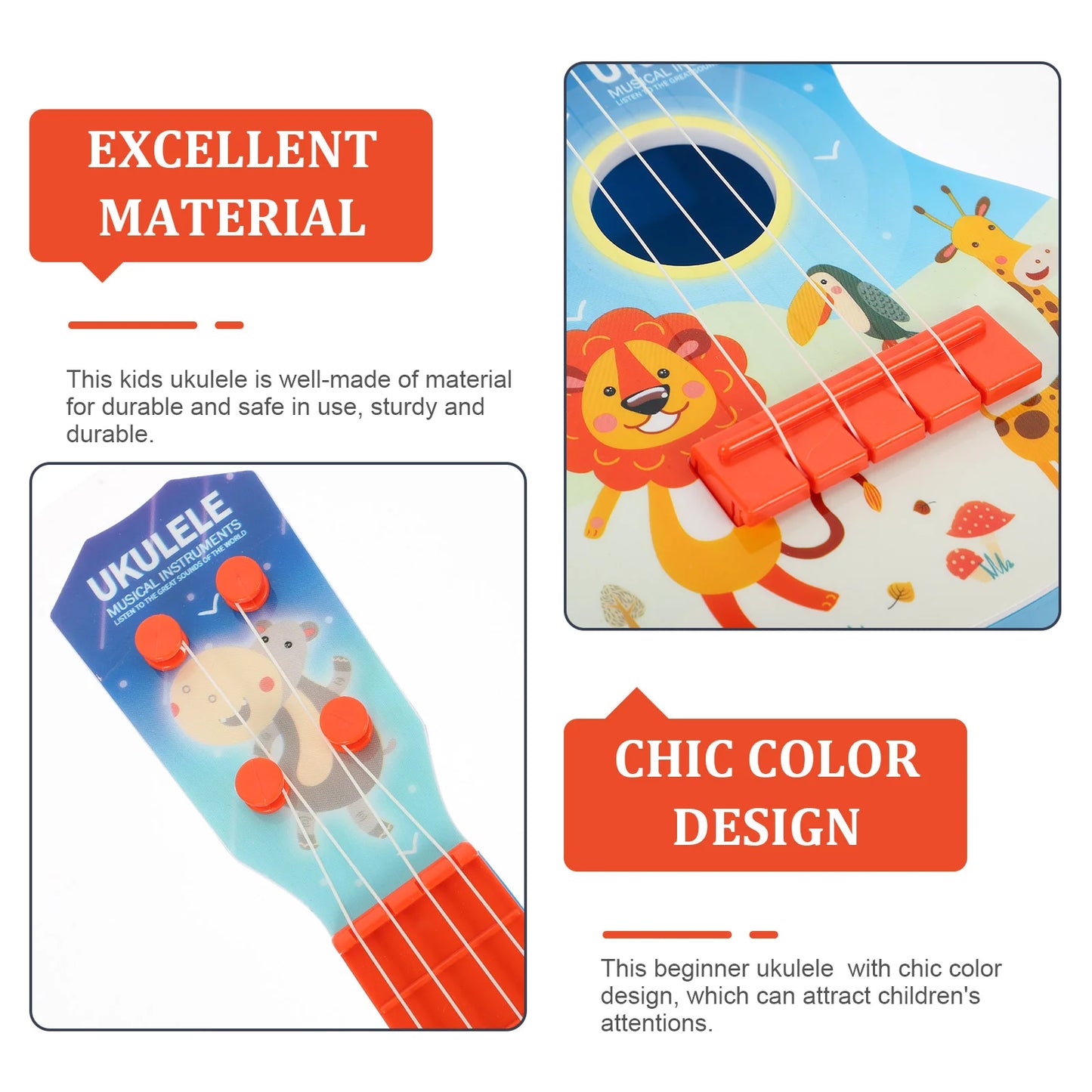 Children's Guitar Ukulele for Beginner Kids Practice Musical Instruments Accessories Plastic Small Toddler