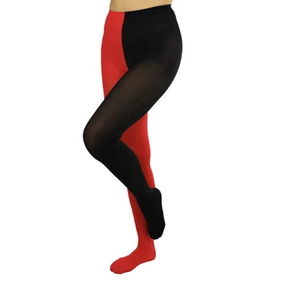 EtherealBe two-toned Halloween tights for women in red and black for festive outfits