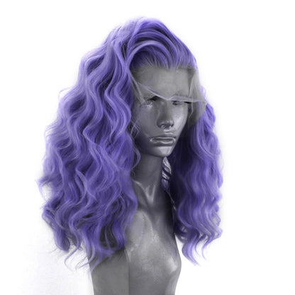 Charisma Synthetic Lace Front Wig Purple Color Short Wigs For Women Heat Resistant Natural Hairline Cosplay Wigs Short Bob Style