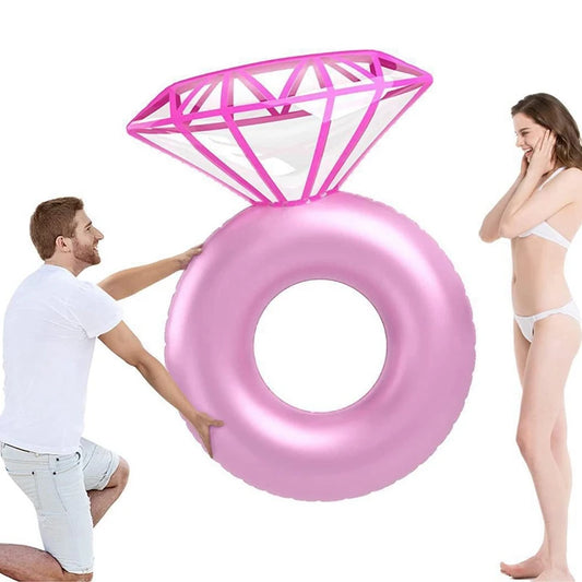 Inflatable Floating Swimming Pool float Diamond Swim ring Pool Mat Floats Tube for Valentine or Wedding Bachelorette Party