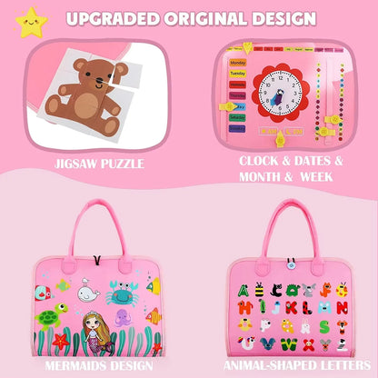 Montessori Sensory Toys Busy Board for Toddlers Promoting Motor Educational Activity Life Skills Learning for Kids With Autism