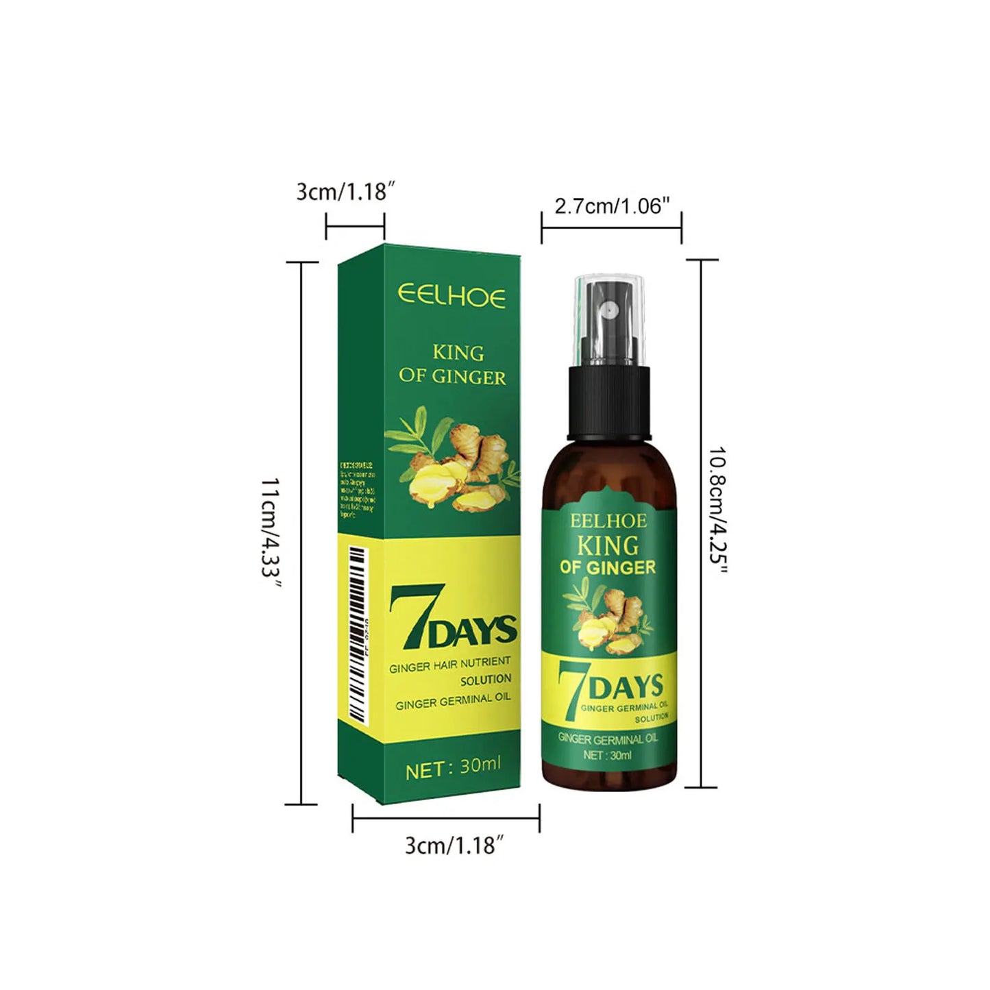 1/2/3pcs Ginger Hair Growth Serum Prevent Hair Loss Scalp Treatment Thicker Longer Hair for Accelerate Growth Massage Hair Oil