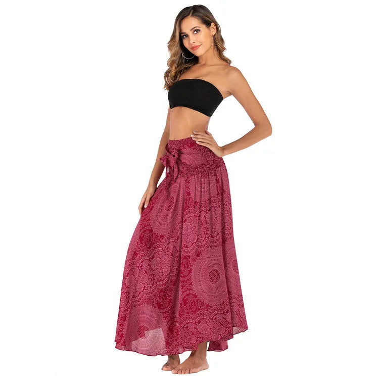 Sexy Summer Long Boho Bottom Women Skirt Vintage Casual Ropa Mujer Faldas Loose Fashion y2k Maxi Skirts Woman Clothing Saia Jupe