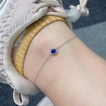 4Color 925 Sterling Silver Chain Round CZ Charm Anklet For Women Foot Jewelry Leg Bracelet Cheville Enkelbandje Halhal Tobillera
