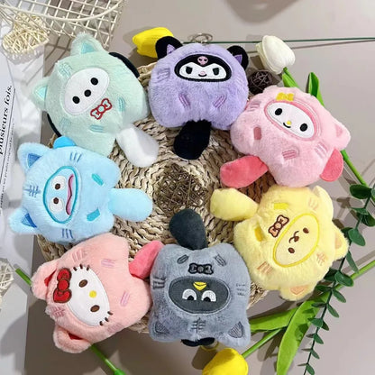 Squeaky Catfish Keychain, Anime Sound Toy with Creative Round Corner and Rolled Edge Design, Christmas Gift, Crossbody Bag