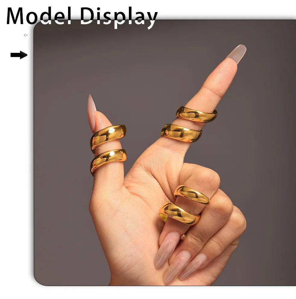 Fashion Spiral 316L Stainless Steel Rings For Women Men 18K Gold Plated Spring Shape Unisex Women's Men's Ring Couples Jewelry