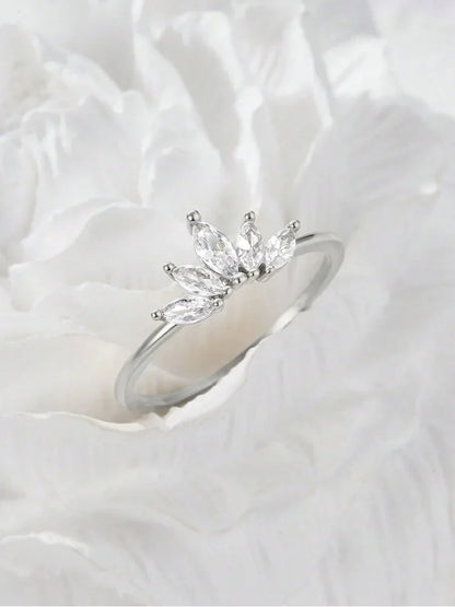 925 Sterling Silver Classic Delicate Gorgeous Zircon crown Rings for Women Wedding Engagement Fashion High Quality Fine Jewelry