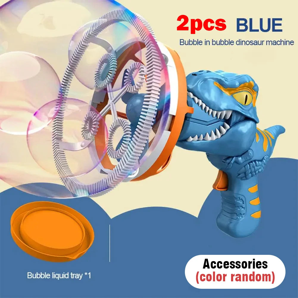 Kids Electric Bubble Machine Soap Bubble Portable Giant Dinosaur Bubble Blower Children Bubble Gun Maker Children Birthday Gift