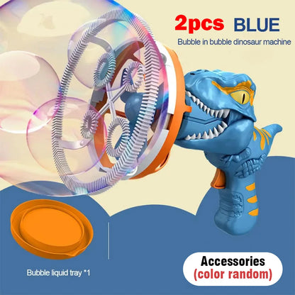 Kids Electric Bubble Machine Soap Bubble Portable Giant Dinosaur Bubble Blower Children Bubble Gun Maker Children Birthday Gift