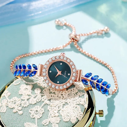 Women's Bracelet Watches Ladies Fashion Quartz Wrist Watch Round Mini Women Watch Gifts for Women（Without Box）