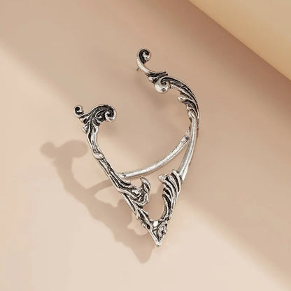 Punk Fairy Ear Cuff Earring Dark Elf Ear Clip No Piercing Earrings For Women Silver Color Goth Halloween Earcuff Jewelry