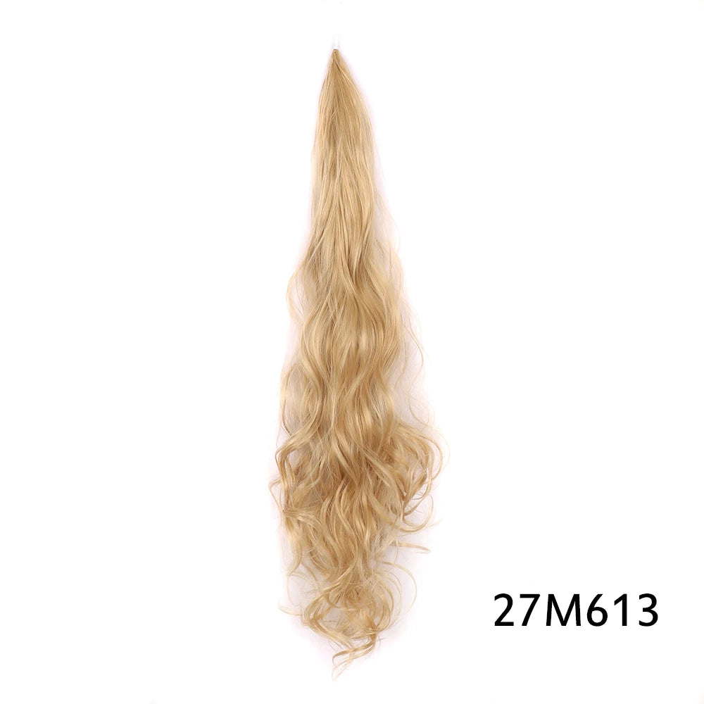 32" Flexible Wrap Around Ponytail Hair Extension Long Curly Synthetic Ponytail Wavy Pretty Hair Ponytails Hairpieces For Women