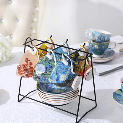 The New Van Gogh Art Painting Coffee Mugs The Starry Night Sunflowers The Sower Irises Saint-Remy Coffee Tea Set