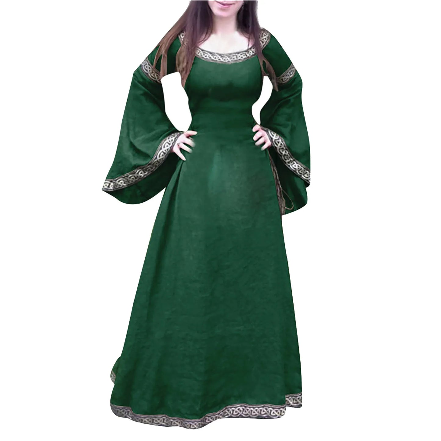 Medieval Gothic Cosplay Costumes for Women Halloween Carnival Party Performance Long sleeve Middle Ages Renaissance Dresses